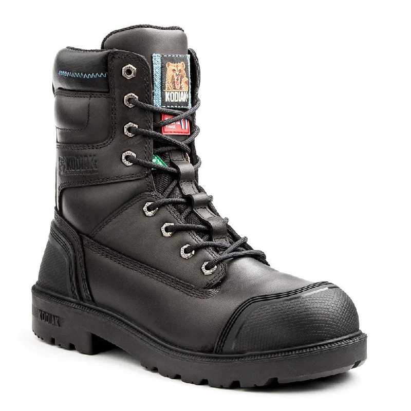 Men's work & safety boots with a reinforced heel counter for stabilityKodiak Blue Plus Men's 8" Aluminum Toe Work Safety Boot 310091 - Black