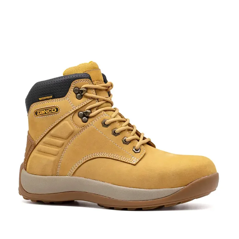 Men's work & safety boots with a reflective strip for low - light visibility6" Steel Toe Work Boot Waterproof Wheat