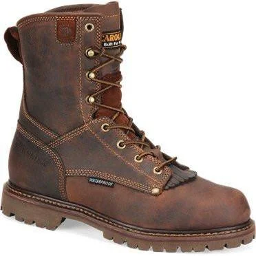 Men's shock - absorbing work & safety boots for long - hours standingCarolina Men's 28 Series 8" Waterproof Grizzly Work Boot - Brown - CA8028