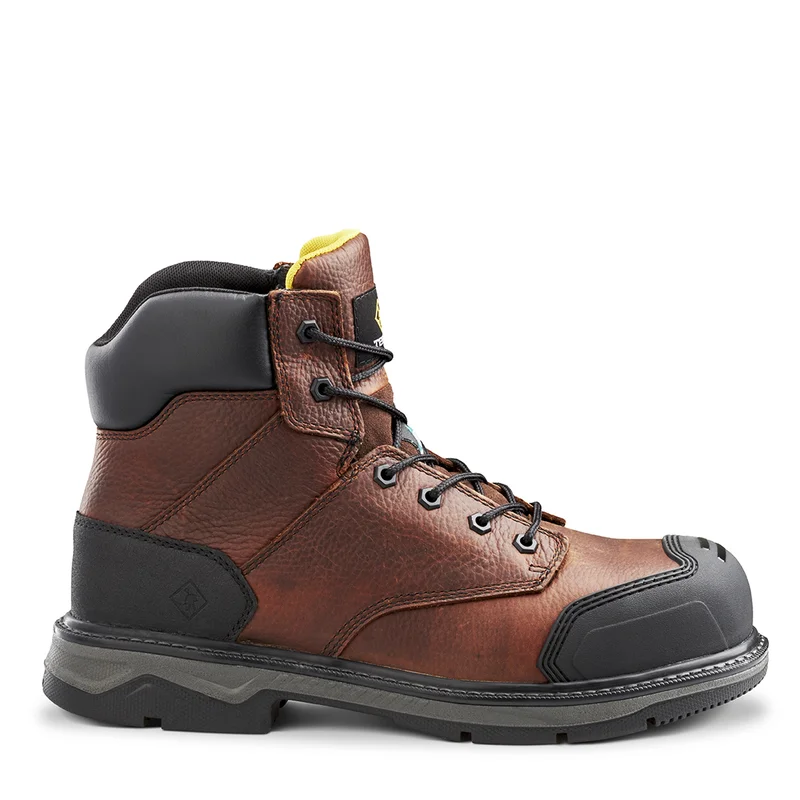 Men's work & safety boots with a high - traction lug pattern for uneven groundMen's Terra Brown Patton 6" Work Boot 4NS6BN