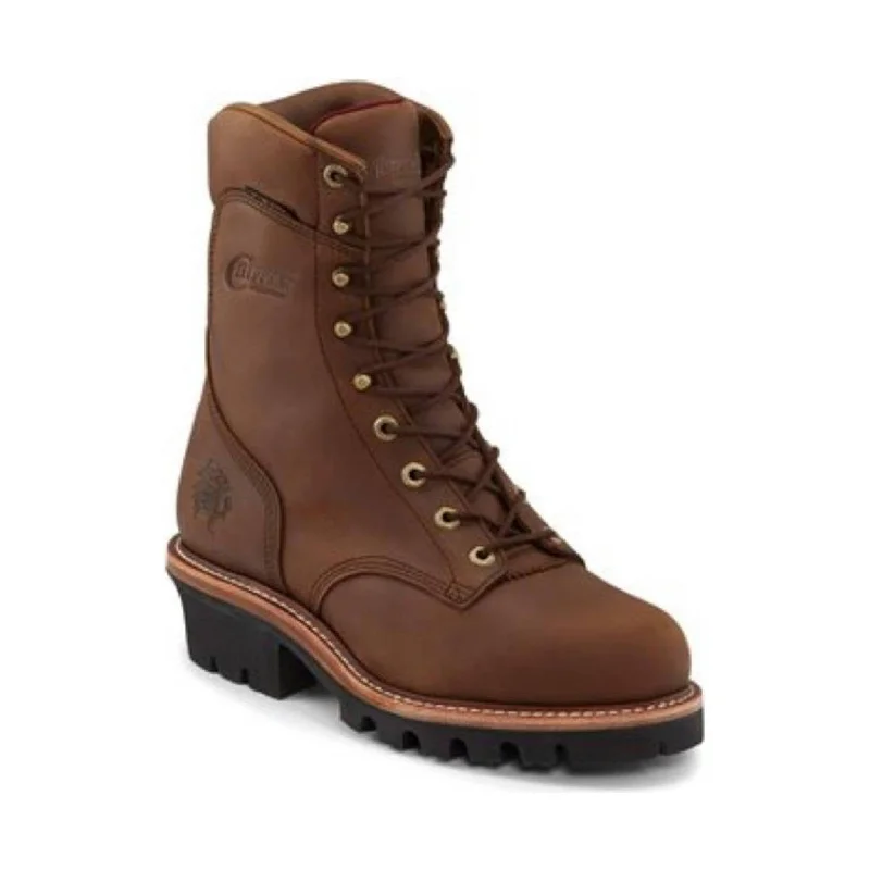 Men's work & safety boots with a chemical - resistant rubber soleChippewa Men's 9 Inch Super DNA Steel Toe Logger Boots - Brown