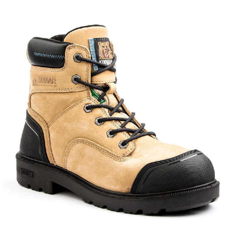 Men's slip - resistant work & safety boots for oily surfacesKodiak Blue Plus Men's 6" Aluminum Toe Safety Work Boots - taupe 314066