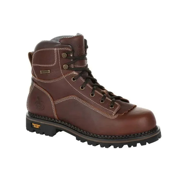 Men's water - repellent leather work & safety boots for outdoor workGeorgia Boot AMP LT Logger Low Heel Waterproof Work Boot GB00270