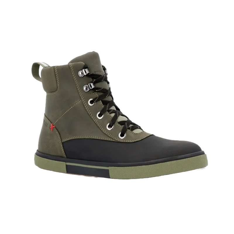 Men's work & safety boots with a toe cap made of aluminum alloyXtratuf Men's Leather Lac Olive Lace Up Shoes LAL300