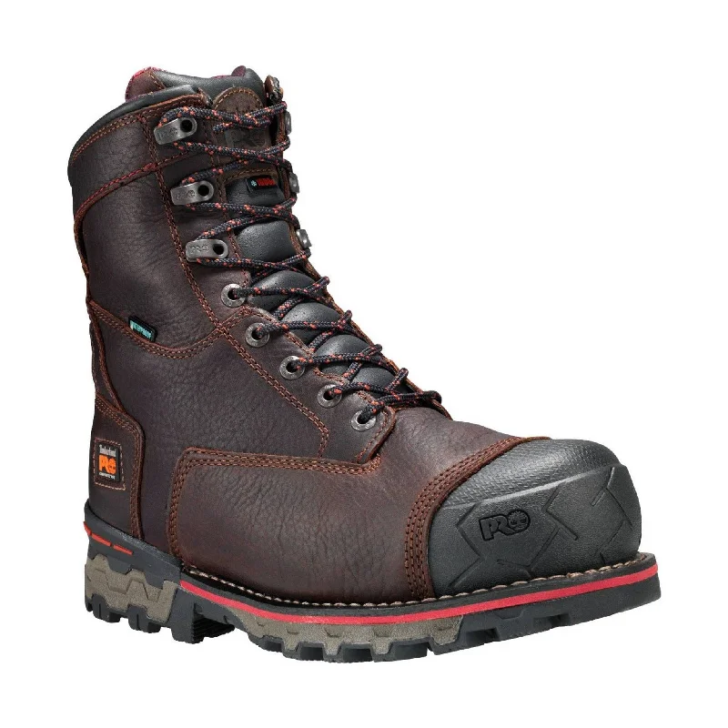 Men's work & safety boots with a moisture - wicking lining for dry feetTimberland Pro Men's 8 Inch Boondock Composite Toe Waterproof Work Boot - Brown