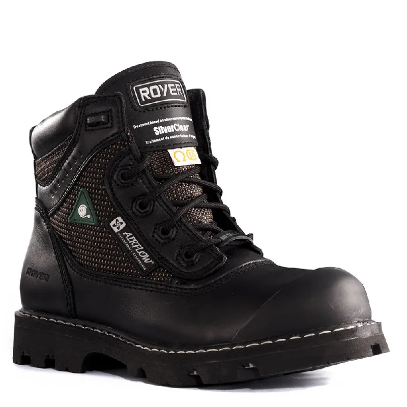 Men's work & safety boots with a gusseted tongue to keep out debrisRoyer Men's 6" Composite Toe Safety Boot 10-8400