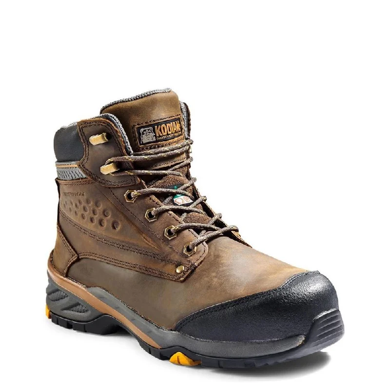 Men's work & safety boots with a toe cap made of aluminum alloyKodiak Crusade Men's 6" Composite Toe Safety Boot KD305001DWX - Brown