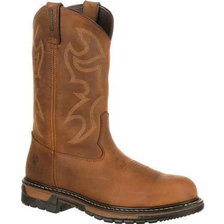 Men's work & safety boots with a quick - lace system for easy on and offRocky Men's Original Ride Branson WP Steel Toe Western Boot-FQ0002809