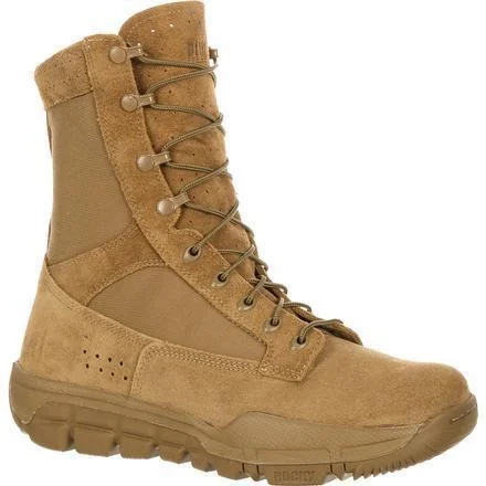 Men's insulated work & safety boots for cold - climate workRocky Men's Lightweight Commercial Military Boot - Tan - RKC042