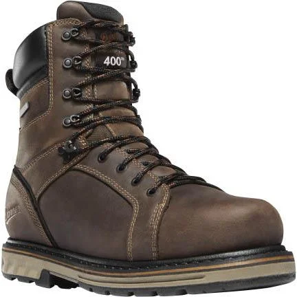 Men's work & safety boots with a toe cap made of aluminum alloyDanner Men's Steel Yard 8" Steel Toe Insulated WP Work Boot Brown 12535