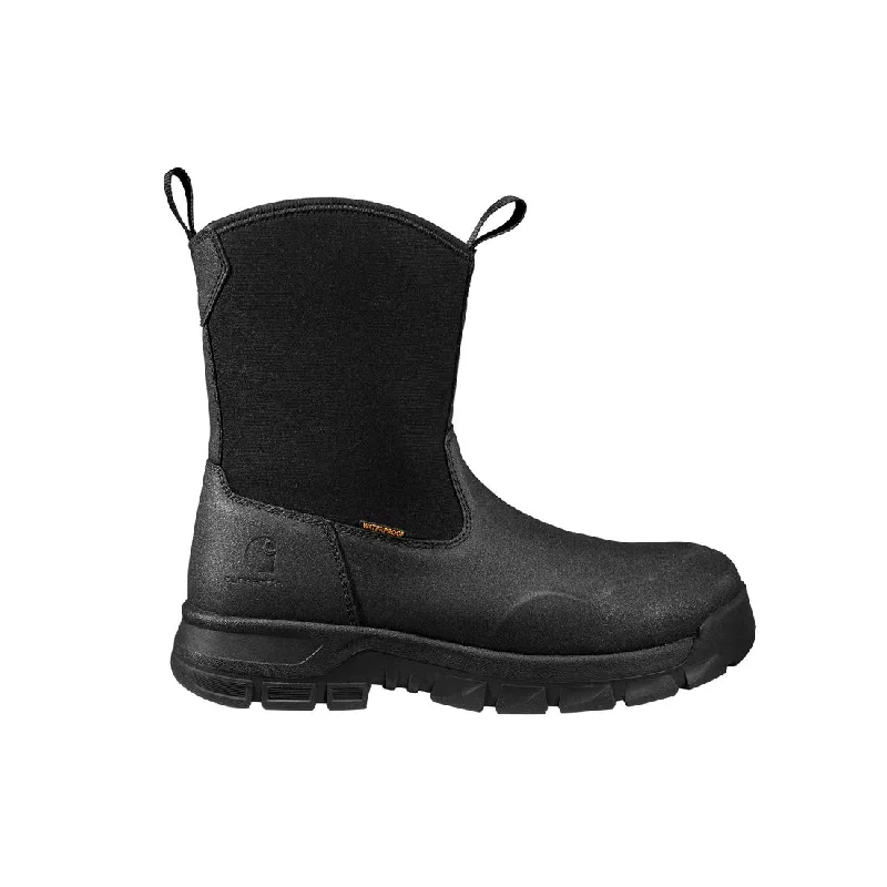 Men's work & safety boots with a toe cap made of aluminum alloy9" Kentwood Waterproof Wellington Pull-On Steel Toe Work Boot Black