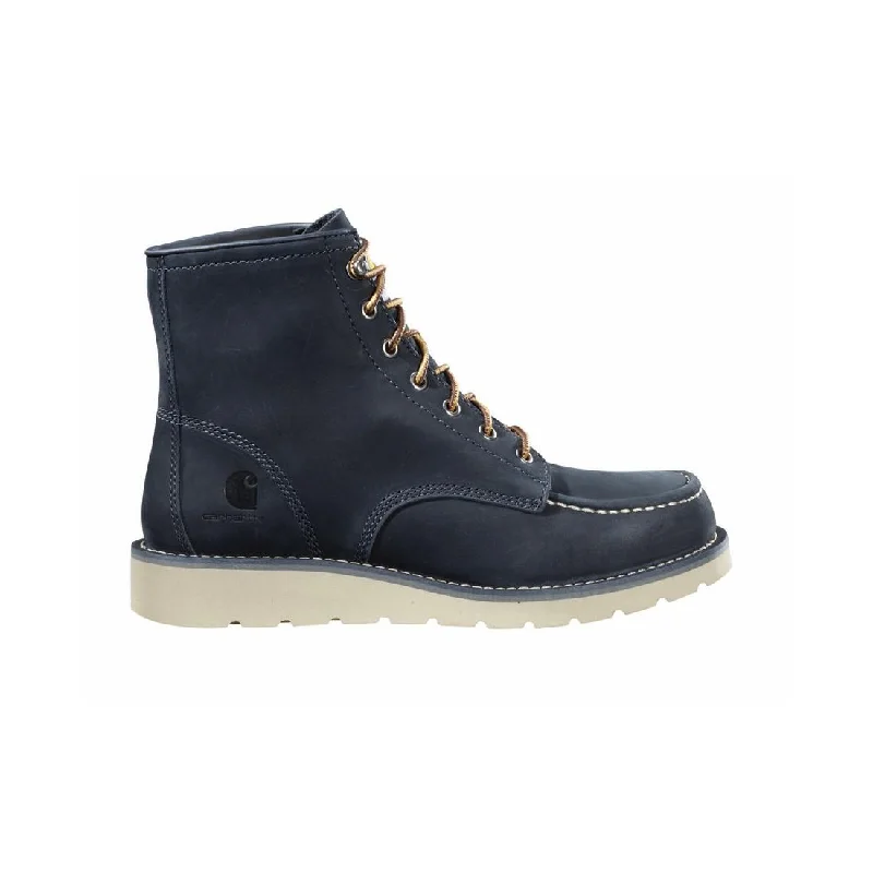 Men's work & safety boots with a flame - resistant upper for firefighting or welding work6" Moc Toe Wedge Soft Toe Boot Navy