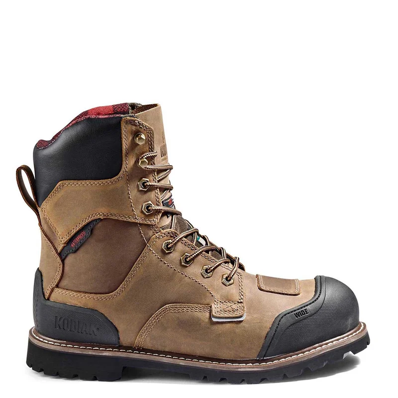 Men's shock - absorbing work & safety boots for long - hours standingMen's Kodiak Brown Generations Widebody 8" Waterproof Work Boot 4TGCBN