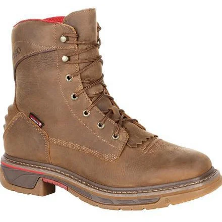 Men's work & safety boots with a flame - resistant upper for firefighting or welding workRocky Men's Iron Skull Waterproof Western Boot - Brown - RKW0286