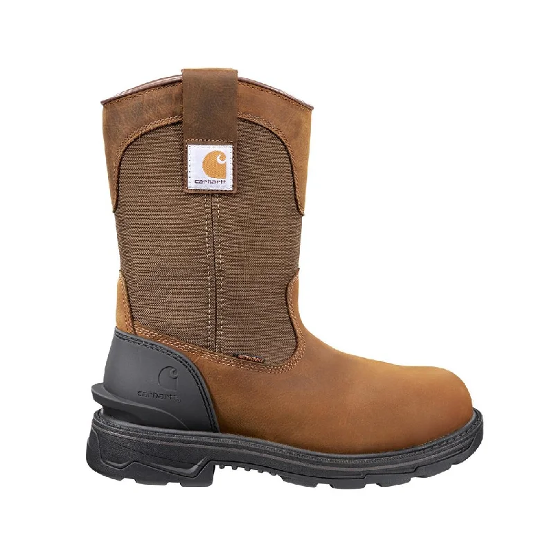 Men's high - ankle support work & safety boots for construction sites11" Ironwood Alloy-Toe Waterproof Wellington Pull-On Work Boot Brown