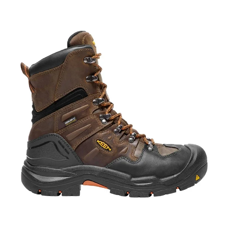 Men's work & safety boots with a chemical - resistant rubber soleKEEN Utility Men's Coburg 8 Inch Waterproof Boot Steel Toe Work Boot - Cascade Brown/Brindle