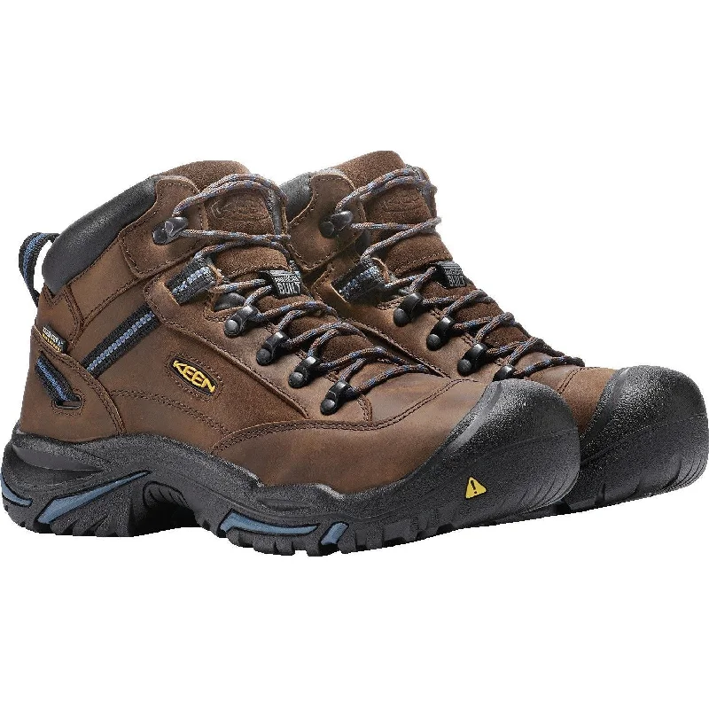 Men's work & safety boots with a removable insole for easy cleaningKeen Utility Men's Braddock USA Built Stl Toe WP Work Boot Brown 1012771