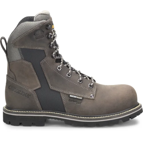 Men's work & safety boots with a moisture - wicking lining for dry feetCarolina Men's I-Beam 8" Comp Toe WP PR Work Boot - Gray - CA8542