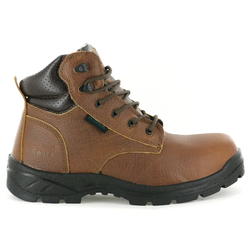 Men's work & safety boots with a high - traction lug pattern for uneven groundNT Work Men's Big Don Brown Leather Composite Toe Waterproof Work Boot