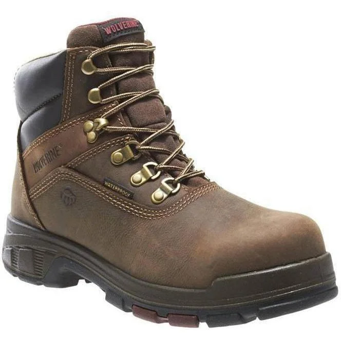 Men's work & safety boots with a reflective strip for low - light visibilityWolverine Men's Cabor EPX 6" Comp Toe WP Work Boot - Brown - W10314