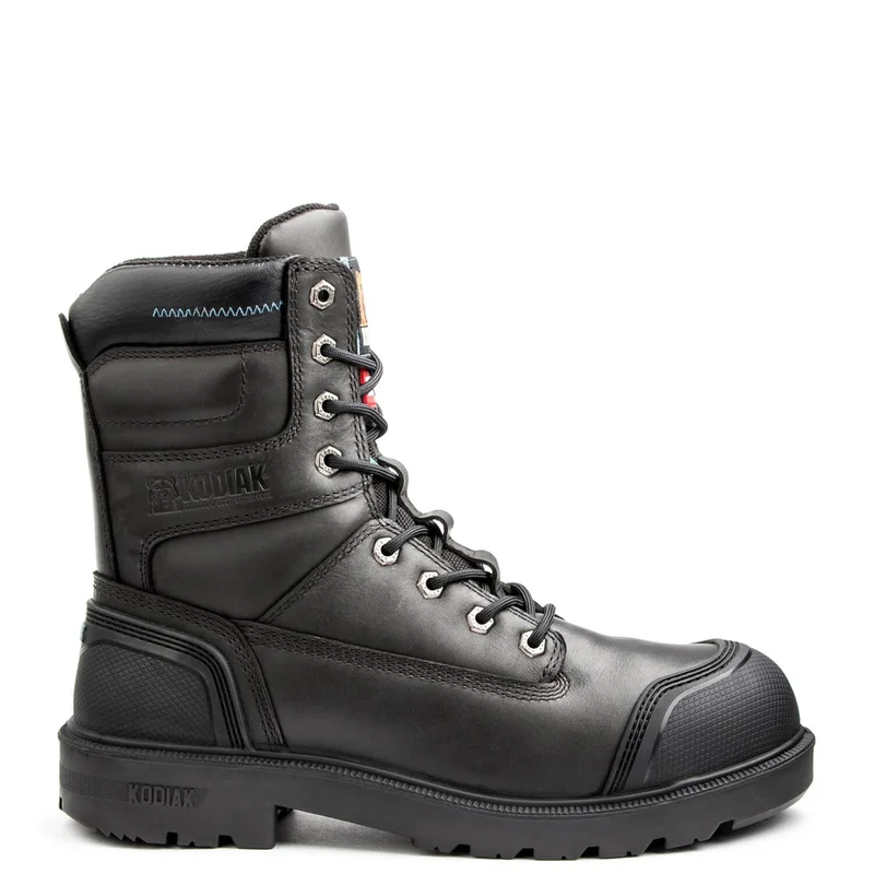 Men's work & safety boots with a removable insole for easy cleaningMen's Kodiak Black Blue Plus 8" Work Boot 3192BK