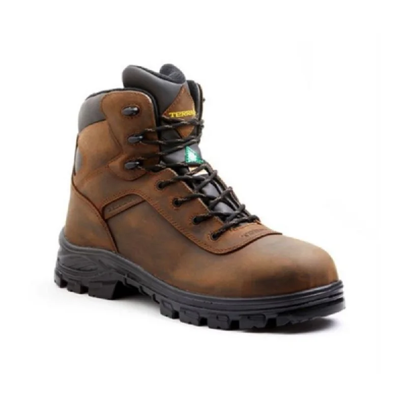 Men's work & safety boots with a durable rubber outsole for traction on rough terrainTerra Quinton Men's Composite Toe Hiker Work Boot TR835264DWX - Brown