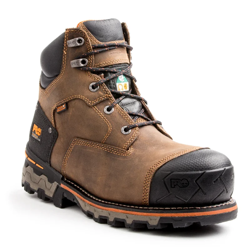 Men's work & safety boots with a chemical - resistant rubber soleTimberland Pro Boondock Men's 6" Waterproof Composite Toe Safety Boot 91631 - Brown