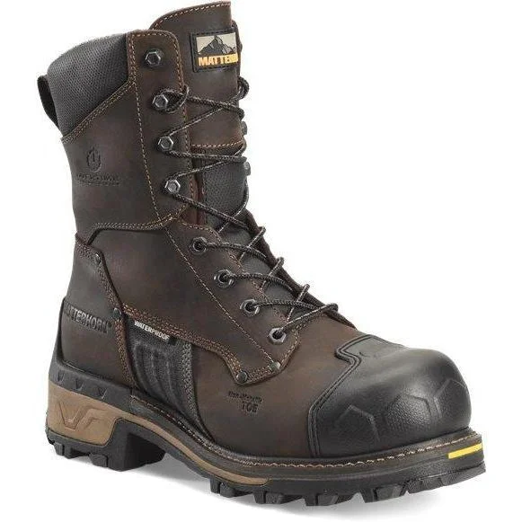 Men's work & safety boots with a flame - resistant upper for firefighting or welding workMatterhorn Men's Max 8" Comp Toe WP Logger Work Boot Brown MT2560