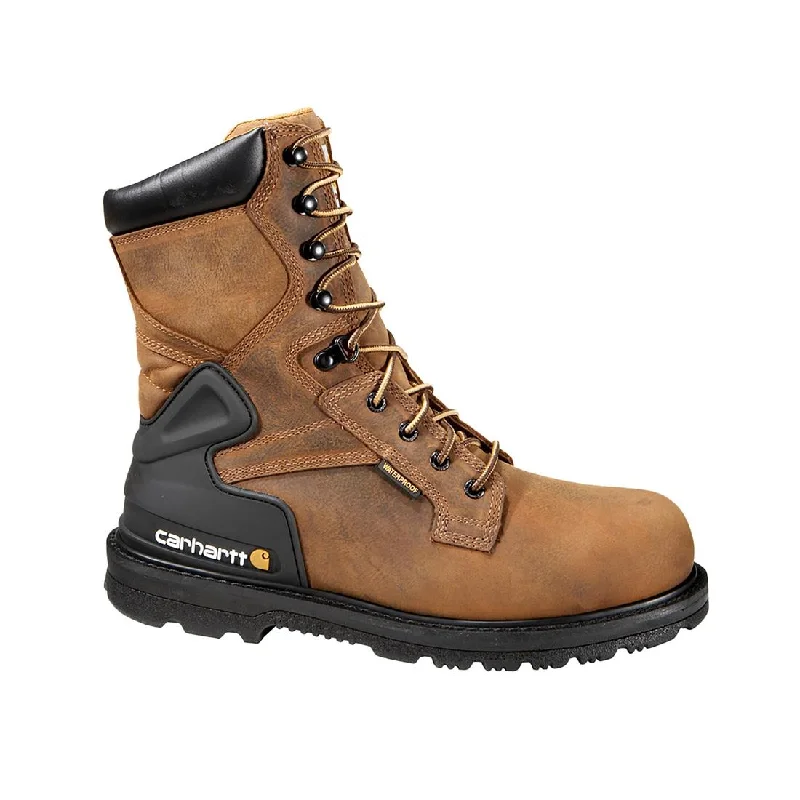 Men's work & safety boots with a padded collar for ankle comfort8" Heritage Waterproof Steel Toe Work Boot Brown