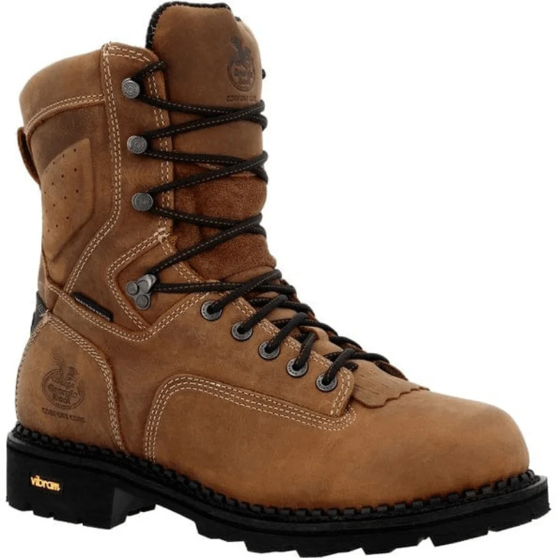 Men's heat - resistant work & safety boots for foundry jobsGeorgia Boot Men's Brown Logger Round Toe Work Boot GB00122