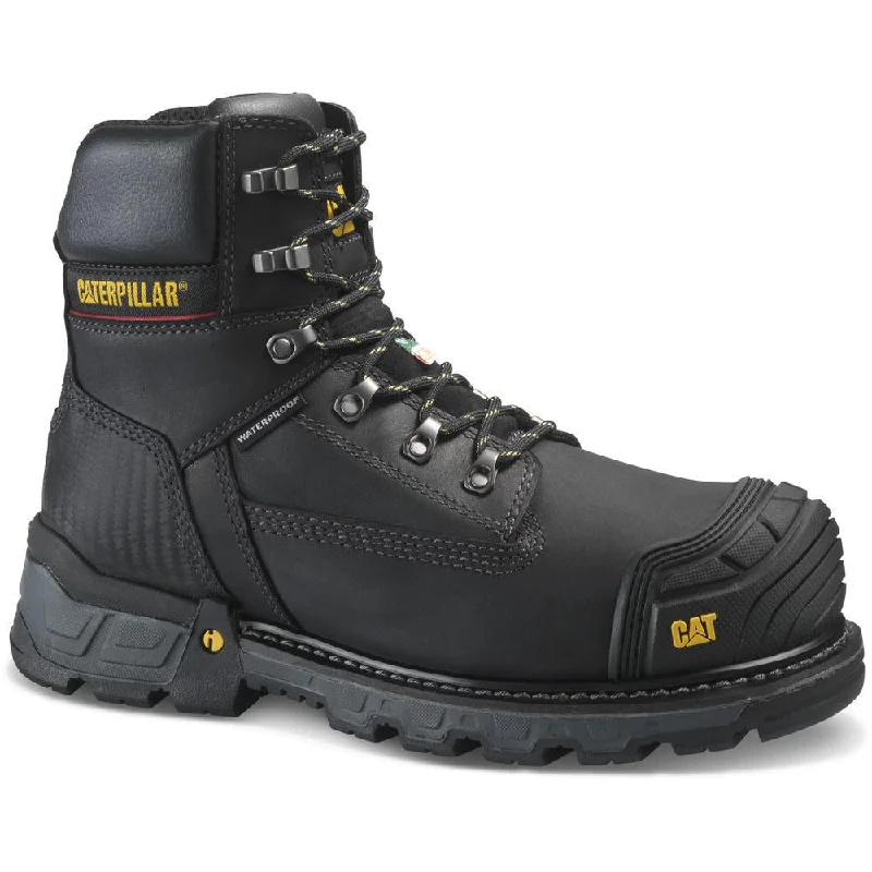 Men's work & safety boots with a removable insole for easy cleaningCAT® Men's 6" Black Excavator XL CSA Composite Toe, Waterproof Work Boot