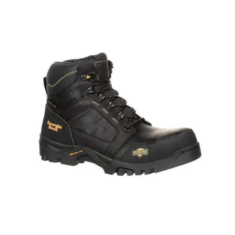 Men's work & safety boots with a gusseted tongue to keep out debrisGEORGIA BOOT COMPOSITE TOE WATERPROOF WORK BOOT- GB00130