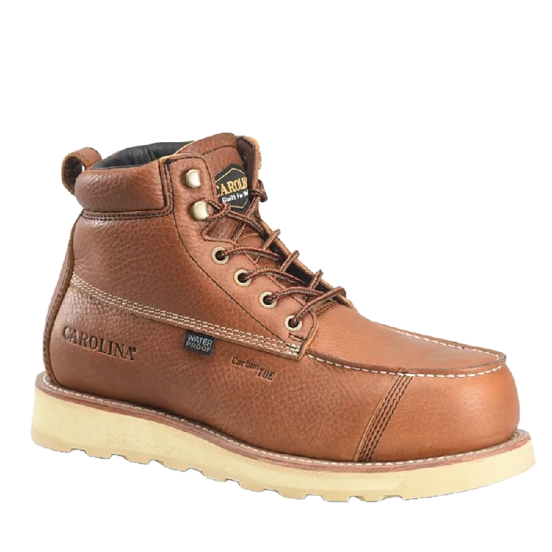 Men's work & safety boots with a moisture - wicking lining for dry feetCarolina Men's 6" Carbon Composite Toe Waterproof Tan Boots CA7570