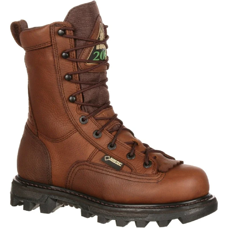 Men's work & safety boots with a quick - lace system for easy on and offRocky Men's BearClaw 9" WP 200G Ins Outdoor Boot - Brown - FQ0009237