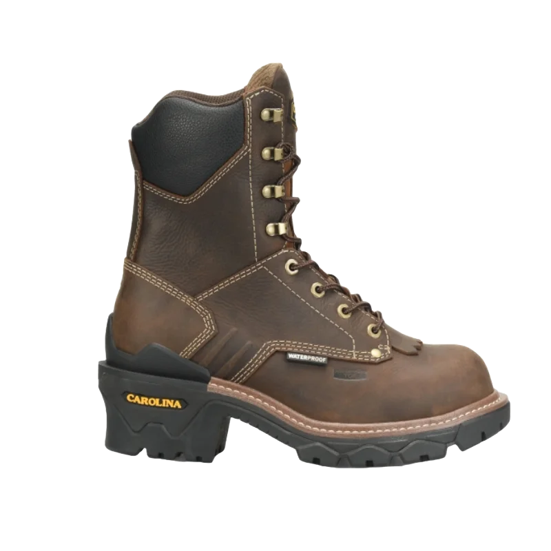 Men's work & safety boots with a chemical - resistant rubber soleCarolina® Men's Cardinal 8" WP Composite Toe Logger Boots CA7837