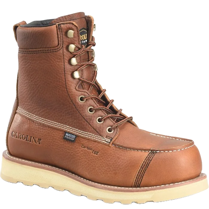 Men's puncture - resistant work & safety boots with Kevlar soleCarolina Men's Carbon Comp Toe Waterproof Brown Work Boots CA7571