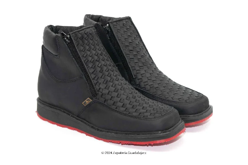 Men's heat - resistant work & safety boots for foundry jobsPETATILLO BLACK DOUBLE DENSITY RED SOLE