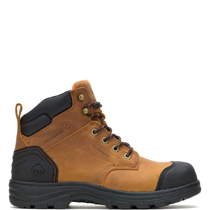 Men's water - repellent leather work & safety boots for outdoor workWolverine Men's Carlsbad Cap Waterproof 6" Steel Toe TPU Cap Boot