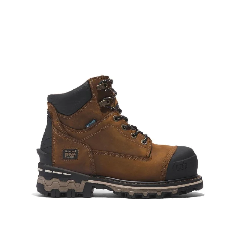 Men's work & safety boots with a toe cap made of aluminum alloyWomen's Boondock 6 Inch Composite-Toe Waterproof Work Boot Brown