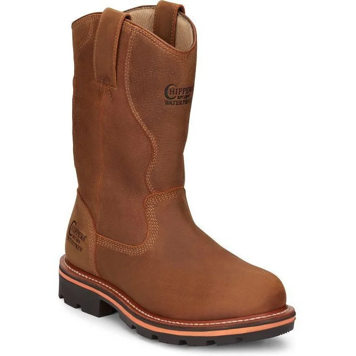 Men's work & safety boots with a reinforced heel counter for stabilityChippewa Men's Thunderstruck 11" WP Slip Resist Work Boot -Tan- TH1040