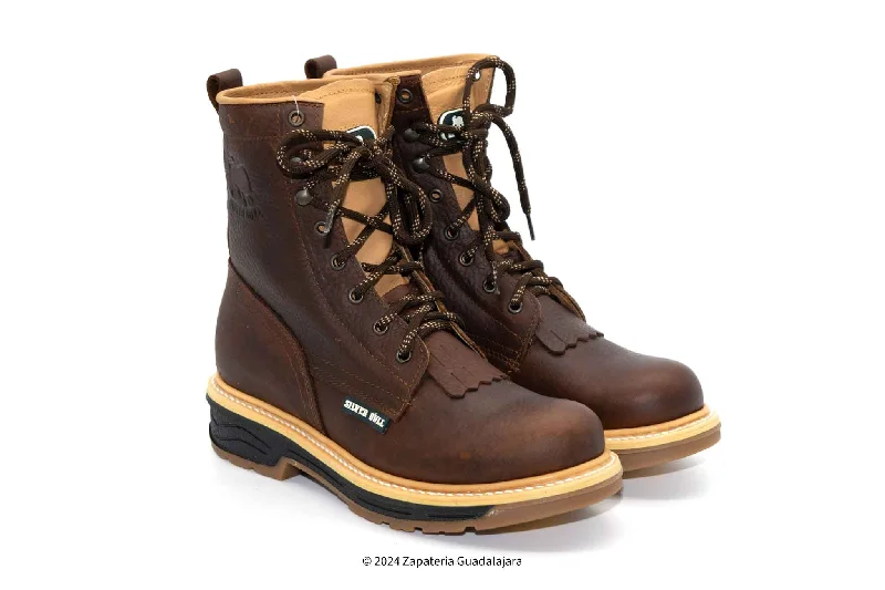 Men's work & safety boots with a quick - lace system for easy on and offSB564 8" LACER GRASO DOUBLE DENSITY OCRE WORK BOOT