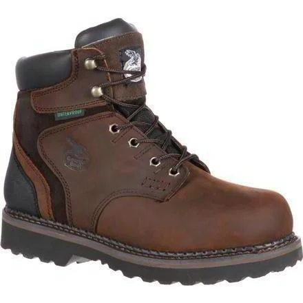 Men's non - metallic work & safety boots for airport security jobsGeorgia Men's Brookville 6" Waterproof Work Boot - Brown - G7134