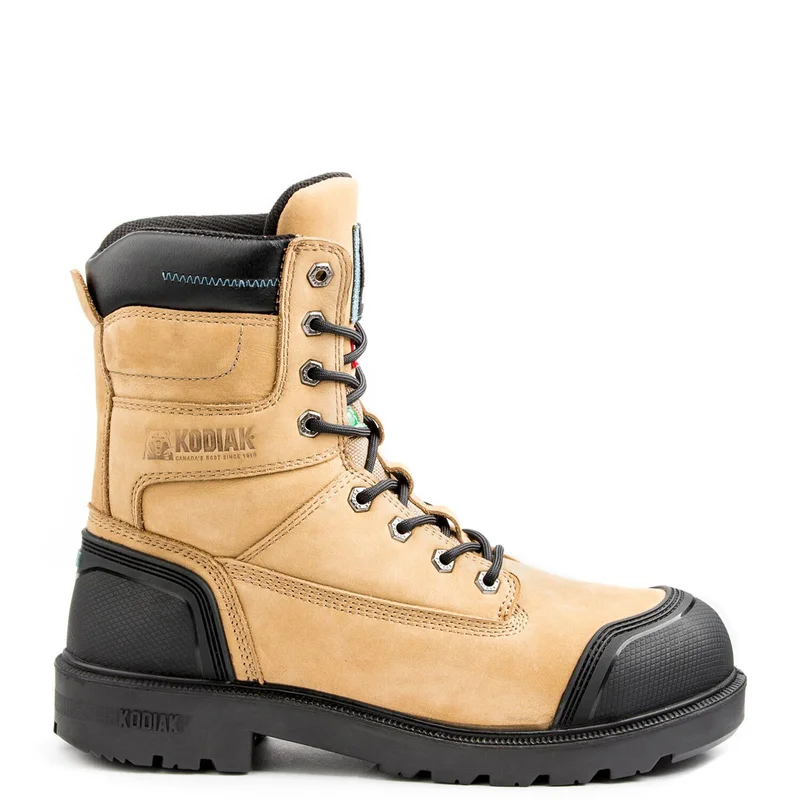 Men's work & safety boots with a moisture - wicking lining for dry feetMen's Kodiak Taupe Blue Plus 8" Work Boot 3192TP