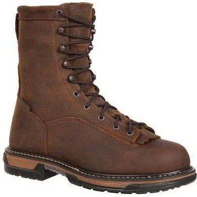 Men's work & safety boots with a removable insole for easy cleaningRocky Men's Ironclad 8" Waterproof Work Boot - Brown - FQ0005698