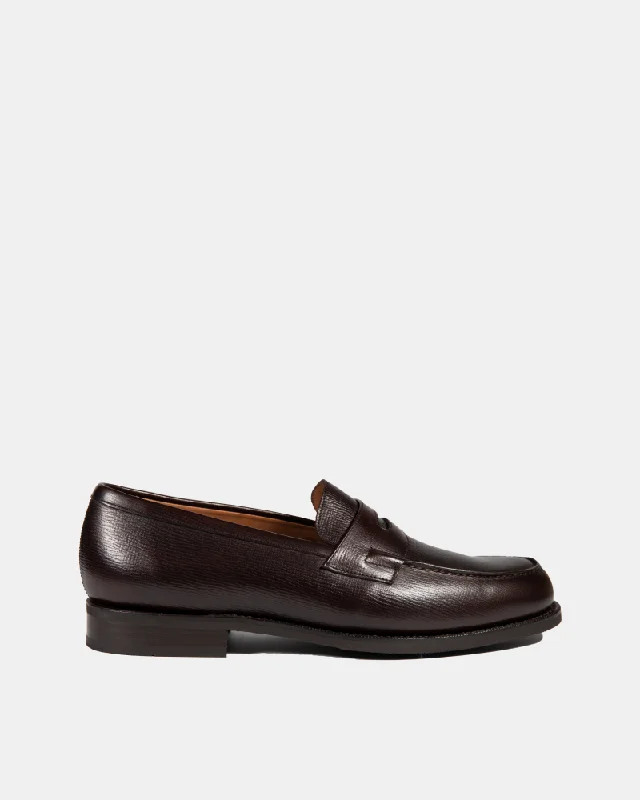 Men's loafers with a perforated leather upper for ventilationDark Brown Alcazar Loafer