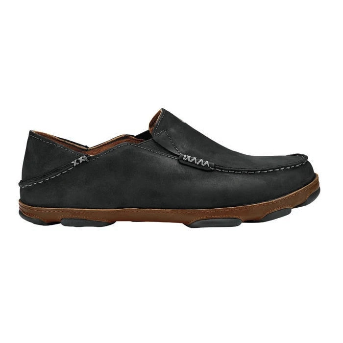 Men's loafers with a pointed toe for a stylish appearanceMens Olukai Moloa in Black Toffee