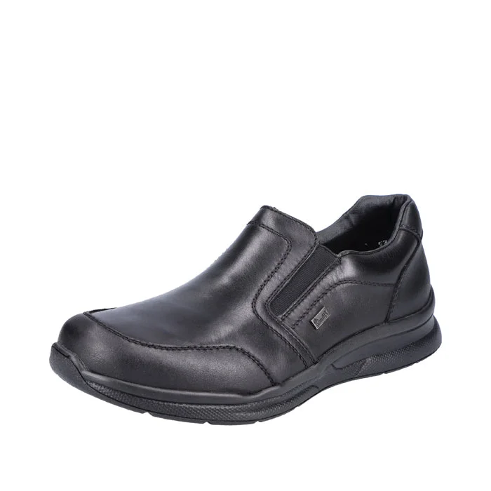 Men's loafers with a leather lining for comfortMens Rieker Turin in Black/Black