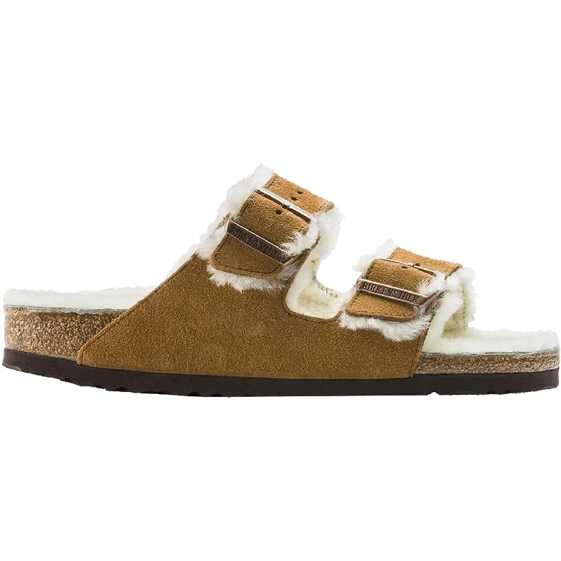 Men's sandals with a wide strap for supportMen's sandals with a wide strap for supportWomen's Birkenstock Arizona Shearling Mink Suede