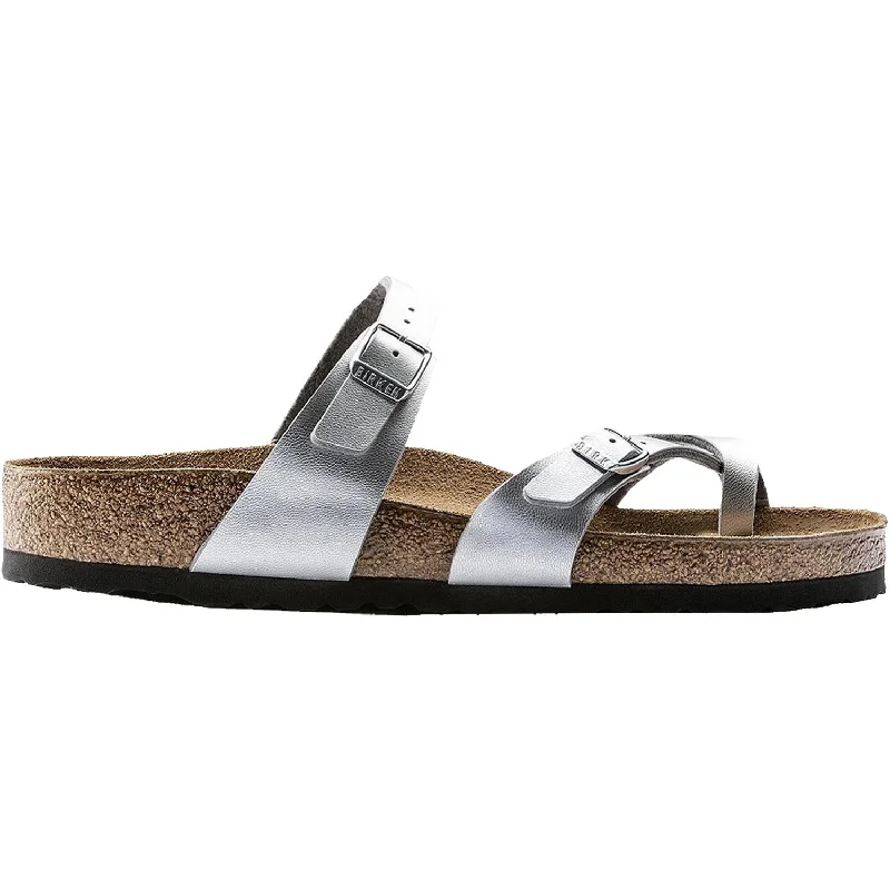 Men's sandals with a rubber sole for tractionMen's sandals with a rubber sole for tractionWomen's Birkenstock Mayari Silver Birko-Flor