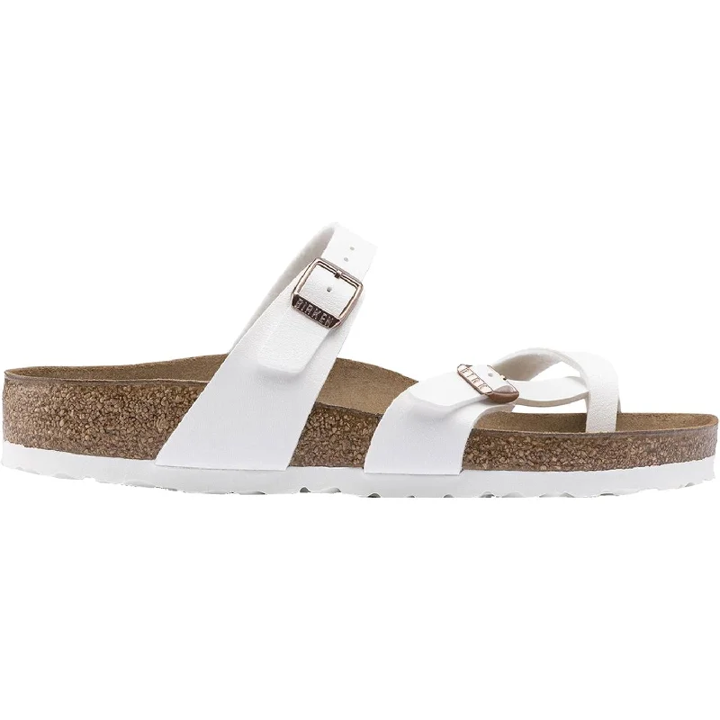 Men's sandals with a contrast stitching detailMen's sandals with a contrast stitching detailWomen's Birkenstock Mayari White Birko-Flor